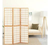 3-Piece Japanese Style Foldable Privacy Screen Room Divider 120 x 170 cm Solid Fir Wood with Translucent Rice Paper for Living Room Bedroom Office