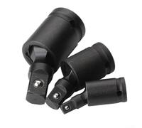 3-Piece Joint Socket Adapter Set 1/4 3/8 1/2 Inch Drive, 360 Degree Swivel Wobble Extension for Air Electric Ratchet, Metal Hand Tools for Car Repair Tight Spaces