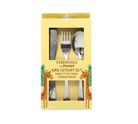 3-Piece Kids Cutlery Set for Young Diners with Animal-Embossed Handles - Safe, Small, Easy for Little Hands
