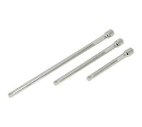 Loops 3 Piece Knurled Extension Bar Set - 1/4" Sq Drive - Spring-Ball Socket Retainer Loops Multicolor