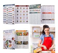 3 Piece Laminated Diabetic Food List and Meal Planner, Including Diabetes Meal Guide Food List and Diabetic Snacks for Healthy Life Habbit, 30 x 21cm