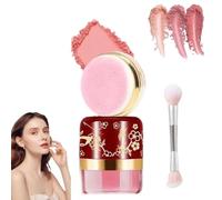 3-Piece Lazy Blush Set,Effortless Radiance in Seconds Quick, Natural-Looking,Soft & Fluffy Loose Powder Blush Puff (01#)