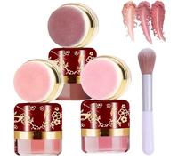 3-Piece Lazy Blush Set,Natural Cheek Rouge Powder,Long-Lasting Lightweight Blendable Matte & Glow Finish, Portable Travel Blush Kit with Makeup Brush. (3Piece)