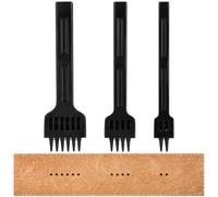 3-Piece Leather Punching Set, DIY Round Hole Punch Kit, Black Leather Hole Tool