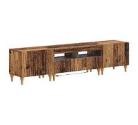3 Piece LED TV Cabinet with Storage ALKMAAR Engineered Wood Living Room vidaXL