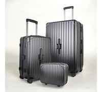 3-Piece Luggage Set with Vanity Case, Carry-On & Large Suitcase (Oxyn Black) JLY Black Large