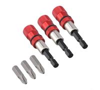 3 Piece Magnetic Bit Holder Set with Adjustable Depth Control, Rust Resistant Chrome Vanadium Steel and Powerful Magnetic Grip for Accurate Screw Driving (A)