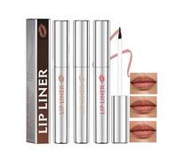 3-Piece Matte Peel-Off Lip Liner Set with Transfer-Proof Non-Sticky Stain for Long-Lasting Wear - Natural Look Silky Formula in Peachy Nude Soft Beige and Coral Pink Shades, Smudge-Proof
