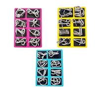 3-Piece Metal Brain Teaser Puzzles, Educational Toys for Adults and Children, Support Critical Thinking, Portable Travel Entertainment, Cognitive Development Activity