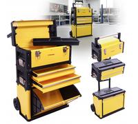 3 Piece Metal Tool Trolley 72x49x23 cm Tool Box Tool Case 3 separate segments