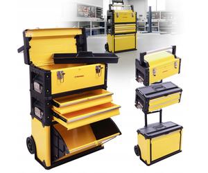 3 Piece Metal Tool Trolley 72x49x23 cm Tool Box Tool Case 3 separate segments