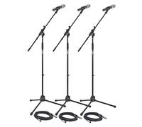 3 Piece Microphone Stage Pack by Gear4music