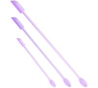 3 Piece Mini Silicone Scraper Set, Small Spoon, Spatula, and Bottle Scraper for Foundation, Lotion, Cream, and Nail Polish, Perfect for Drawing Every Last Drop (Purple)