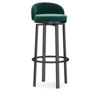 3-Piece Modern Velvet Upholstered Bar Stool Set with Low Back Legs for Kitchen Island, Dining Room, Bar, or Coffee Shop -