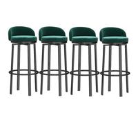 3-Piece Modern Velvet Upholstered Bar Stool Set with Low Back Legs for Kitchen Island, Dining Room, Bar, or Coffee Shop -
