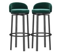 3-Piece Modern Velvet Upholstered Bar Stool Set with Low Back Legs for Kitchen Island, Dining Room, Bar, or Coffee Shop -