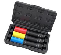 3 Piece Multipurpose Socket Set 1 / 2Inch Drive Ideal for Various Applications Including Wheel Removal and Mechanical Work Hexagonal Design Socket Set
