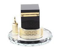 3 Piece Muslim Kaaba Model Crystal Gilded Set Kaaba Replica Model Showpiece Islamic Building for Souvenirs Gifts Home Table Car Decor