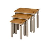 3-Piece Nest Of Grey Coffee Side Tables Wax Mexican