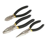 3 Piece Nickel-Ferrous Pliers Set - Combination Long Nose & Side Cutters - Ni-Fe