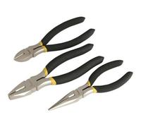 3 Piece Nickel-Ferrous Pliers Set - Combination Long Nose & Side Cutters - Ni-Fe