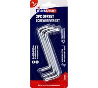 3 Piece Offset Screwdriver Set, Right Angle Screwdrivers for Tight Spaces, Compact Hand Tools for DIY and Repairs