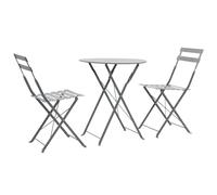 3 Piece Outdoor Bistro Set Steel Furniture Stool Table Multi Colours vidaXL