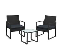 3-Piece Outdoor Furniture Sets, Black
