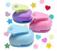 3 Piece Paper Punches for Crafts Set, Star Heart Circle Punch Kit, Paper Punch for Scrapbooking DIY Decorative Bookmarks Greeting Cards Album Crafts