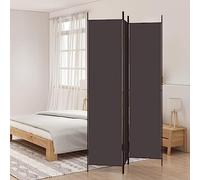 3-Piece Paravent Brown Fabric 150 x 220 cm Foldable Freestanding Room Divider Privacy Screen for Living Room Bedroom Office with Breathable, Durable Material and Versatile Use