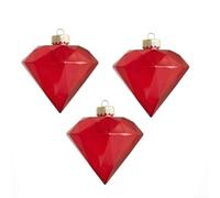 3 Piece Plastic Gem Ornament Set Designed for Holiday Tree and Garland Decoration, Made to Last Throughout the Festive Season Without Compromising Appearance