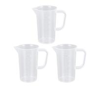 3 Piece Plastic Transparent Mini Measuring Cup Set - 100ml Capacity, Small Measuring Pot - Kitchen & Lab Use