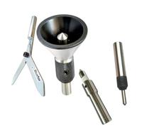 3-Piece Precision Alignment Tool Set - Round Bar Center Finder, Bell Punch & Spring-Loaded Tap Guide