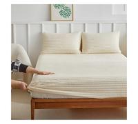 3-Piece Premium Fitted Sheet Set With Pillowcases, Deep Pocket Design Bedding Ensemble For Secure Comfort(Off-white,180 * 200cm/71 * 79in)