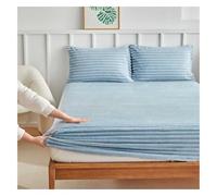 3-Piece Premium Fitted Sheet Set With Pillowcases, Deep Pocket Design Bedding Ensemble For Secure Comfort(Sky blue,180 * 200cm/71 * 79in)