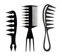 3-Piece Premium Styling Comb Set, Wide Tooth Comb for Curls & Volume, Antistatic Hairdressing Comb for Men & Women, Includes No. 6 Large & No. 7 Small Comb, Gentle Detangling without Pulling