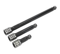 3 Piece PREMIUM Wobble / Rigid Extension Bar Set - 3/2" Sq Drive - Deep Knurling