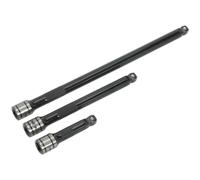 Loops 3 Piece PREMIUM Wobble / Rigid Extension Bar Set - 3/8" Sq Drive - Deep Knurling Loops Multicolor