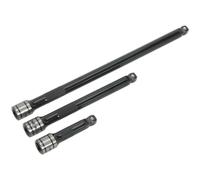 3 Piece PREMIUM Wobble / Rigid Extension Bar Set - 3/8" Sq Drive - Deep Knurling