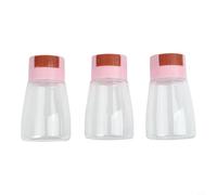 3 Piece Push Type Spice Dispenser Set for Salt Pepper and Ground Spices with Consistent Metering Output (Pink 3pcs)