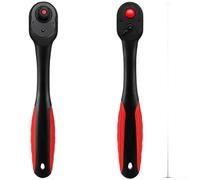 3 Piece Ratchet Wrench Set with 72 Tooth Mechanism Designed for Low Clearance Work and Effortless One Handed Socket Swapping (A)