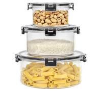 3 Piece Rectangular Food Containers Bpa Free With Airtight Leakproof Lids Stackable Microwave And Freezer Safe