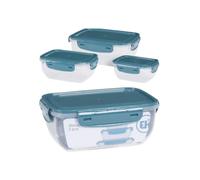 3-Piece Rectangular Plastic Storage Boxes with Lids - Airtight, BPA-Free, Stackable Tupperware Set (Grey) 400ml/800ml/1400ml | Model 024000180