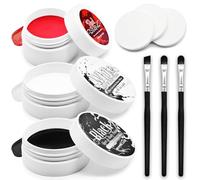 3-Piece Red Black White Face & Body Paint Set - Professional Corpse Cosplay SFX Makeup Kit for Halloween, Skeleton, Skull , Clown, Vampire, Zombie, Full Coverage Skin Paints for Adults