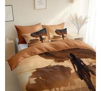 3 Piece Reversible Duvet Cover, Scifi Style Military Theme King Size 230 x 220 cm Bedding Set, Warm Beige Premium Brushed Microfiber Bedding Set, With Pillowcases, for All Season