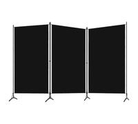 3-Piece Room Divider Black 260 x 180 cm with Fabric, Foldable, Freestanding, Opaque, Ideal as a Screen, Divider, Privacy Screen for Living Room, Bedroom, Office, Indoor and Outdoor Use
