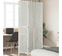 3-Piece Room Divider White Paulownia Solid Wood with Willow Branches, 220 cm High, Foldable and Freestanding, Privacy Screen Screen for Living Room, Bedroom, Office, Indoor