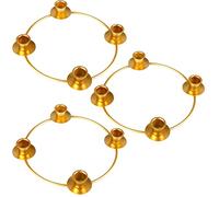 3-Piece Round Advent Wreath Ring - Gold Metal Advent Candle Holder for Christmas Home Decor