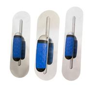 3 Piece Round Edge Cleaning Tool Set with Ergonomic Handles Stainless Steel Pool Trowel Kits for Construction Work, Smoothing Trowels