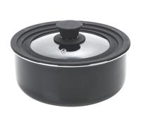 (3 Piece Saucepan Set) 3 Pcs Black Ceramic Induction Stackable Pots Pans